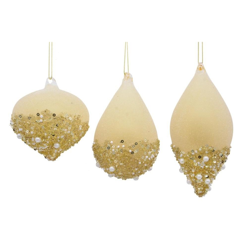 PENDAGLIO VETRO BRILL CHAMPAGNE 3 ASSORTITI